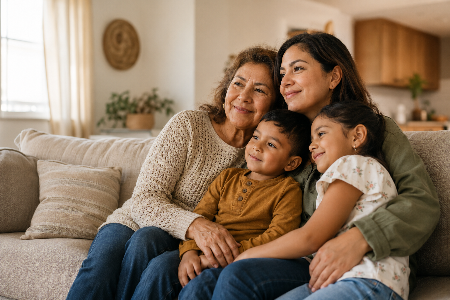 Familia latina multigeneracional protegida con un seguro de gastos finales — Asegurables.com